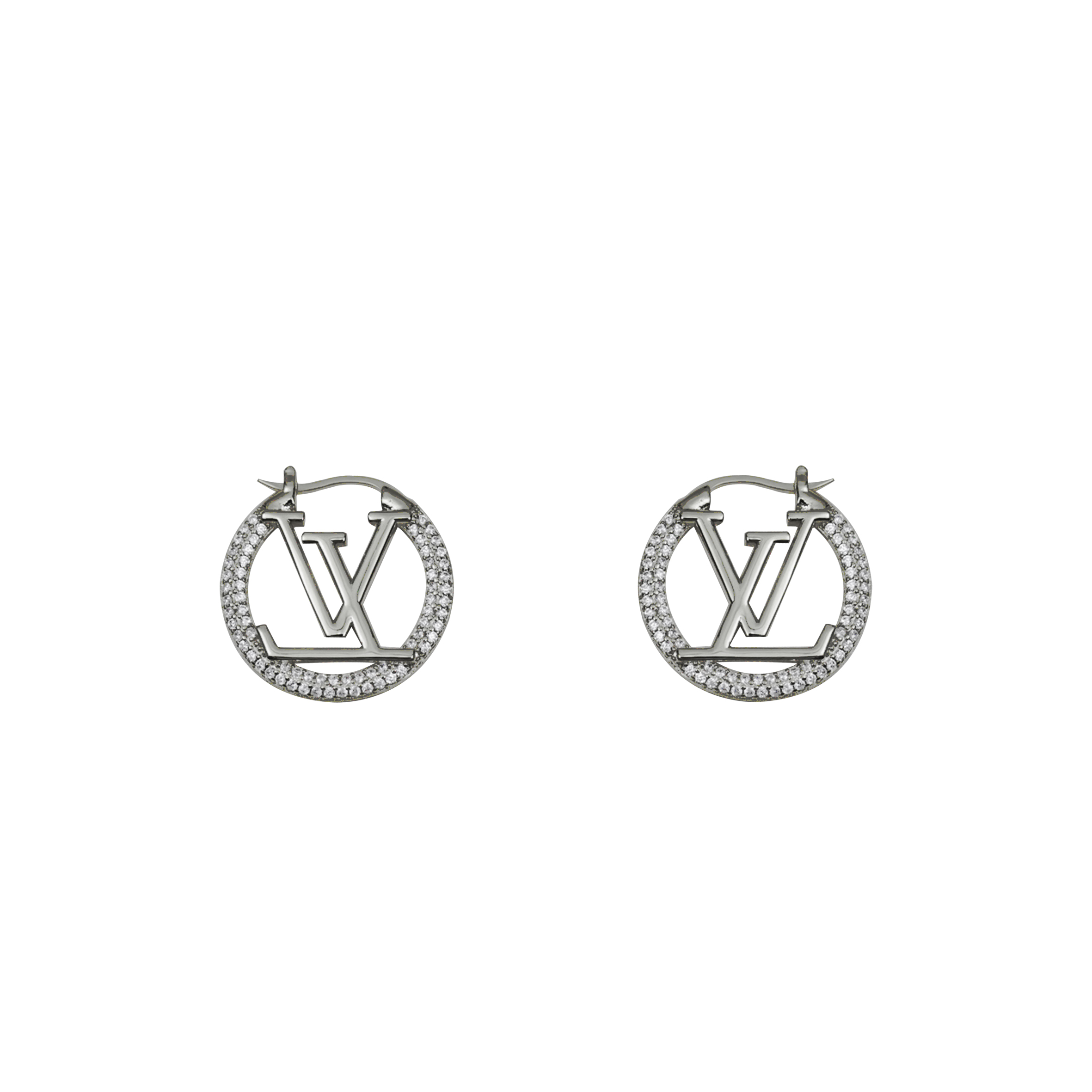 LOUIS VUITTON CRYSTAL ROUND EARRINGS YELLOW GOLD M01331